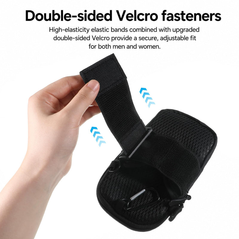 Cell Phone Crossbody Bag with Arm Band, Sturdy Phone Running Holder | Lightweight Phone Pouch for Running Hiking Travel Workout Adjustable Running Phones Holder for Gym Men Women Black