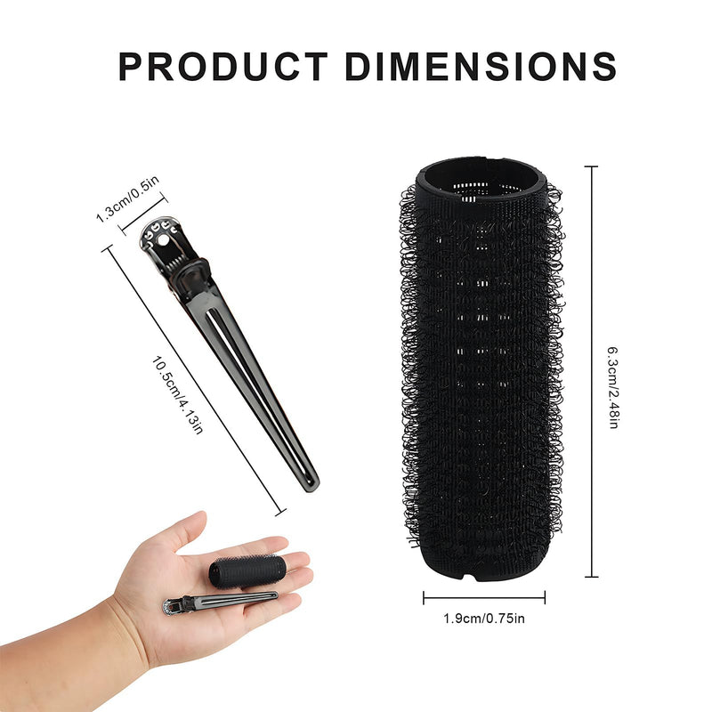 Premium Small Size Hair Rollers Set 20mm Self Grip Curlers for Short and Fine Hair, Includes 10 Rollers and 10 Clips, Ideal for DIY Styling and Salon Use No Heat Needed