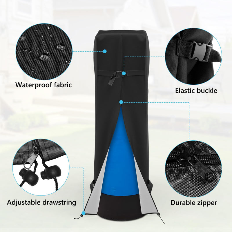 COSHNIBI Water Softener Cover , 420D Heavy Duty Outdoor Water Softener Cover Waterproof Insulated with Split Zipper, All Weather Protection 55" H x 30" W x 16" D - Black