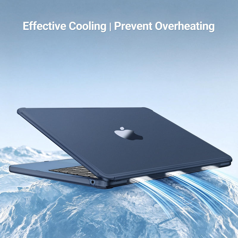 MOSISO Compatible with MacBook Air 15 inch Case M5 2026 M4 M3 M2 2025-2023 | A3448 A3241 A3114 A2941, Matte Finish Crack-Resistant Protective Hard Shell Case Cover with Reinforced Corners, Midnight