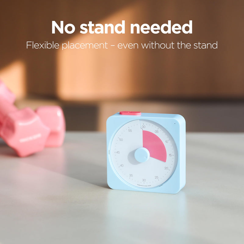 mooas Visual Timer for Kids & Adults, 60 Minute Analog Countdown Timer for Classroom School, Homeschooling, Silent Visual Timer for Study ADHD Pomodoro Time Management Battery Operated (Pink Blue)
