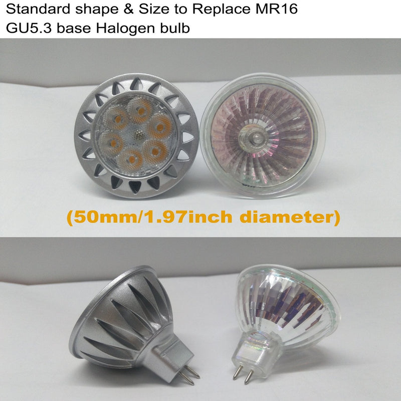 ALIDE MR16 7W 60 Degrees GU5.3 Led Bulbs Replace 50W to 75W Halogen Equivalent,2700K Warm White,12V Low Voltage MR16 Bulb Spotlight for Outdoor Landscape Flood Track Recessed Lighting,560lm,6 Pack 2700k Warm White MR16 GU5.3 (6 count)