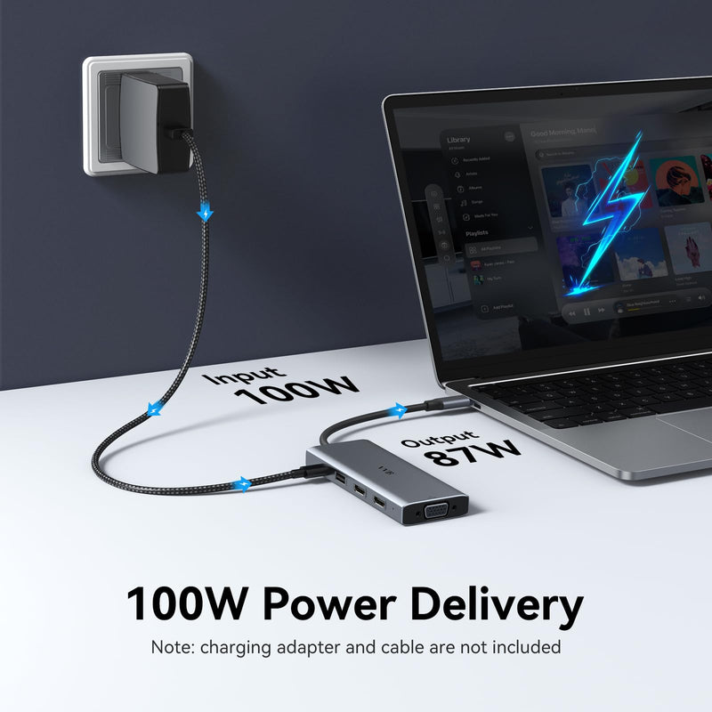 USB C Docking Station Dual Monitor Adapter Laptop Docking Station 3 Monitor 4.2inches