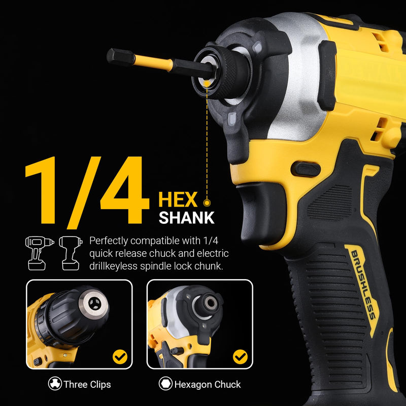 TGFTGF Impact Hex Head Allen Wrench Drill Bit Set, 24PCS, 4-inch (Metric & SAE), Premium S2 Steel 1/4" Hex-Shank Hex Bit Set, CNC Machined Magnetic Screwdriver Bit Set, Storage Box, Automotive Home 4" 24PCS (Metric&SAE) Yellow/Red
