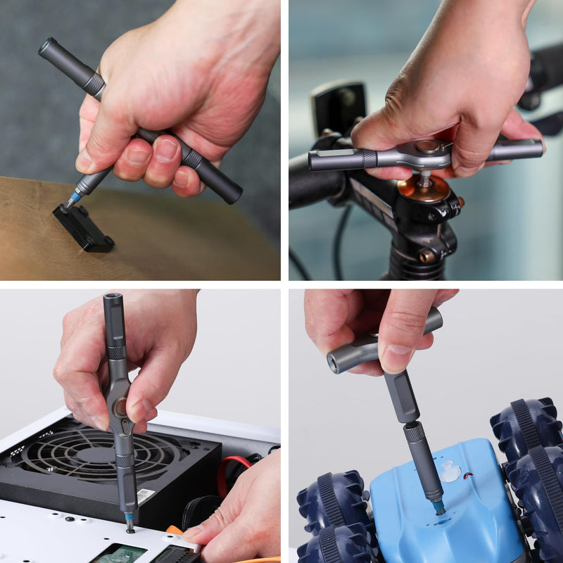 24 in 1 Magnetic Screwdriver Set, DIY Ratchet Mini Screwdriver Set, Removable self-assembly Precision Screwdriver kit, Magnetic DIY Precision Tool kit for PC Mobile Watch Bicycle Grey
