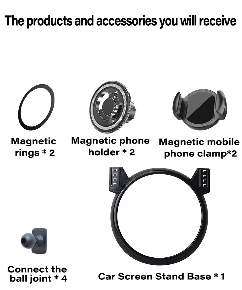 Car Phone Mount for BMW MINI Cooper 2007-2013 | 2007-2013 BMW MINI Cooper MagSafe Strong Magnets Cell Phone Holder, with Portable Phone Gripper 360° Rotation for 2007-2013 BMW MINI Cooper