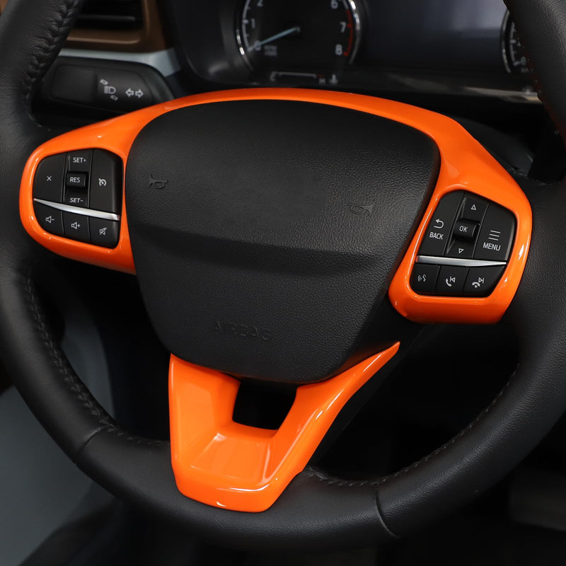 TOYCIDFG Steering Wheel Cover Trim Compatible with Ford Maverick 2022-2025 Car Interior Decoration Accessories (Orange)