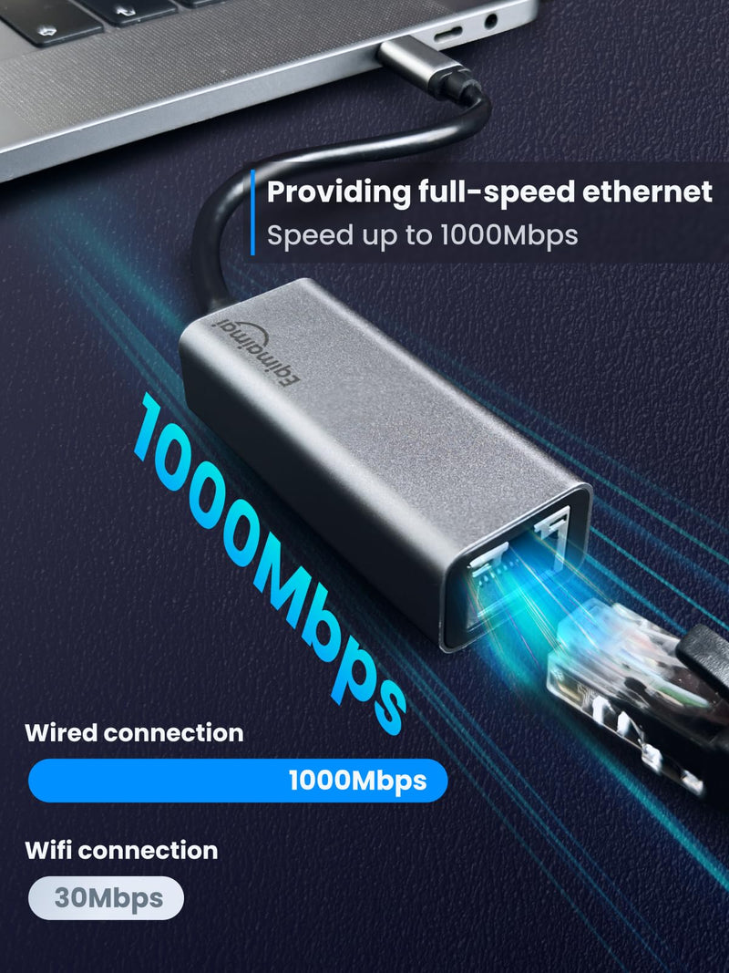 ethernet to USB c Network Adapter with gigabit,Ideal ubsc ethernet Adapter for MacBook Air,MacBook pro,for iPad 10th,Dell XPS,Chromebook,Surface USB C to Ethernet Adapter