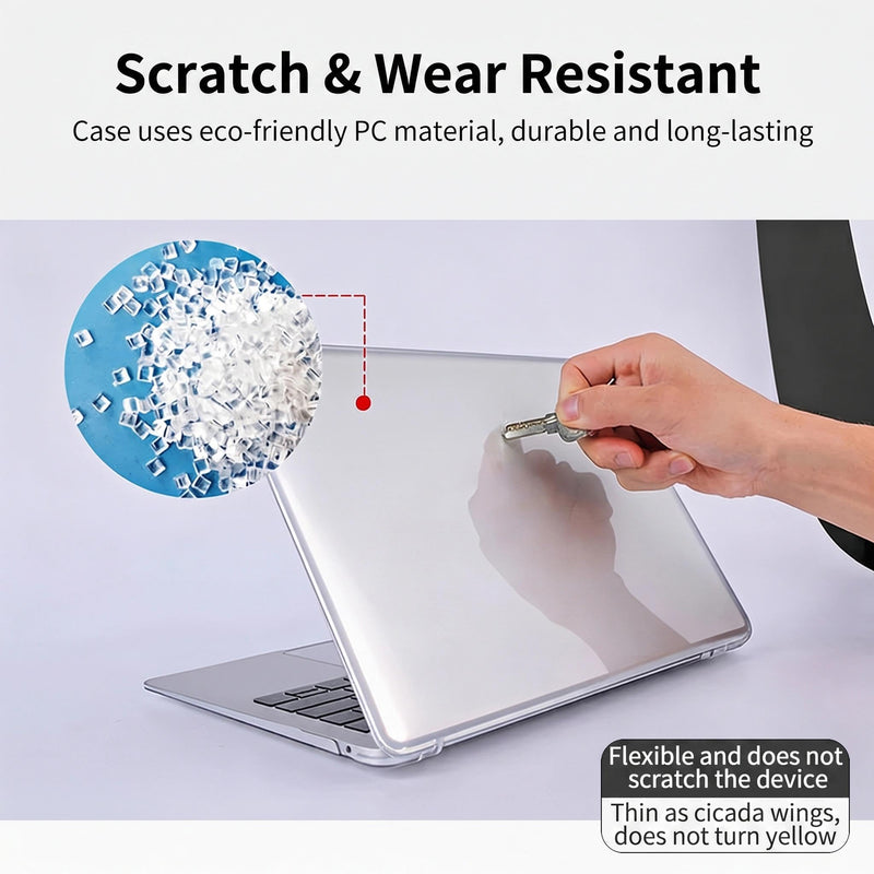 Clear Case for MacBook Air 13.6 inch A3449/A3240/A3113/A2681 | 2022-2026(Gray) Gray