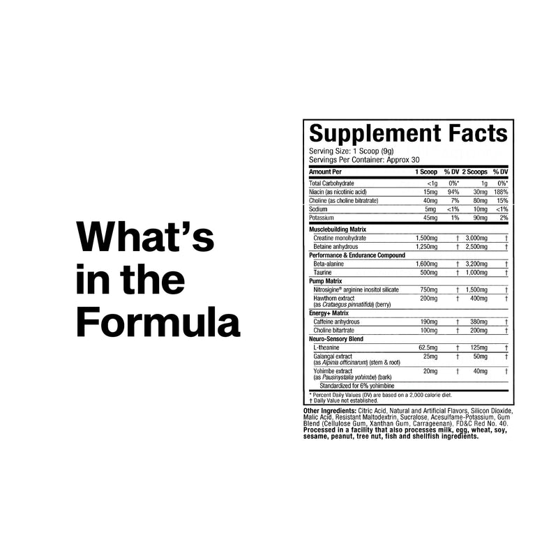 MuscleTech Pre-Workout Powder, Vapor X5 - Sports Nutrition Muscle Building Supplements for Women & Men - Intense Muscle Pump Energy Powder Drink Mix - Miami Spring Break, 272g (30 Servings) Pre Workout 30 Servings (Pack of 1)
