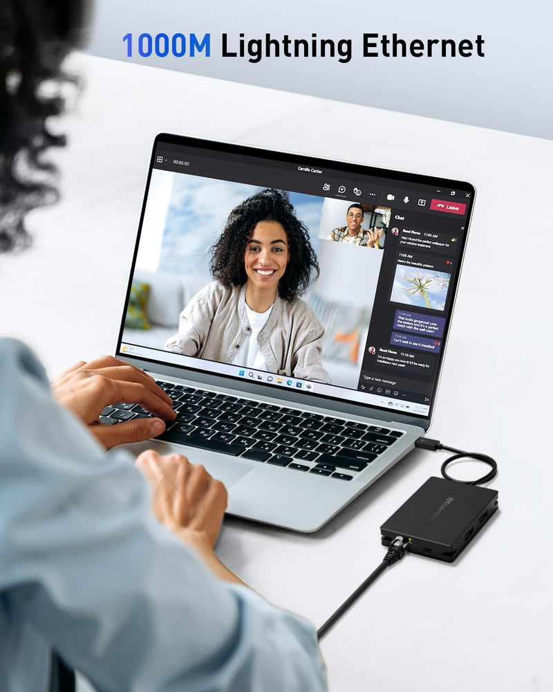 Cable Matters 8-in-1 Portable 40Gbps USB4 Hub (USB 4 Dock) Dual DisplayPort 4K@60Hz, Single DP 4K@240Hz/8K@60Hz, 100W PD, Gigabit Ethernet, Limited macOS Display Support, Thunderbolt 4 Compatible