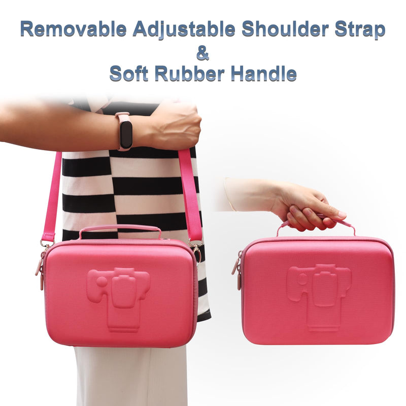 Small Camera Case Bag for Canon EOS Rebel T7/R50//R100 DSLR Camera Rosein | Hard Carrying Travel Case for Canon EOS Rebel T7/R50//R100/R6 Mark II/R8/R6 Mark III/R50 V/T6/R10/R5 Mark II DSLR SLR Camera Magenta+Pink Small