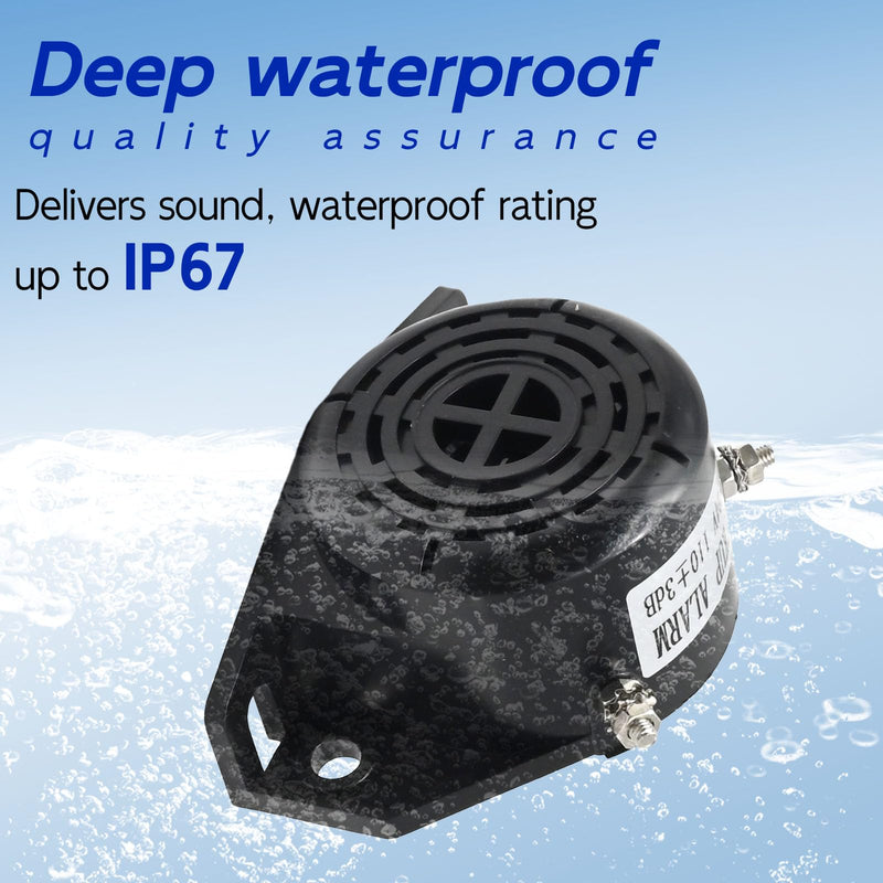 Back-up Alarm 12V-48V 110DB Backup Horn Reverse Beeper Warning Alarm Reversing Horn with Loud Beeper Tone for Trucks Lorry Van Forklift Heavy Construction Vehicles(Round)