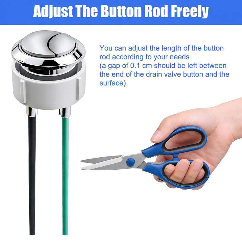 Dual Flushing Toilet Push Button Spare Parts,Top Toilet Button Replacement Compatible with Geberit & Kohler Part, Satin Chrome Toilet Parts with 1.5inch(38mm) Hole in the Toilet Tank Lid 38mm 1-pack