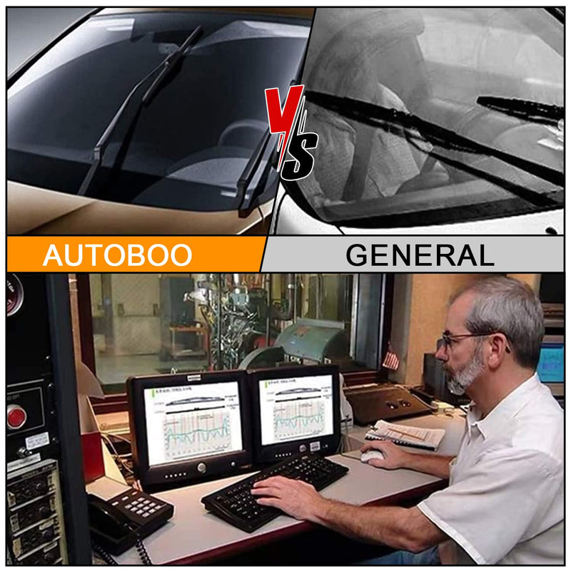 AUTOBOO 26" and 16" Windshield Wipers Blades (Pack Of 2),OEM Quality Premium All-Seasons Wiper blades,Stable and Quiet Armor wiper blades 26" + 16"(Pair for Front Windshield)