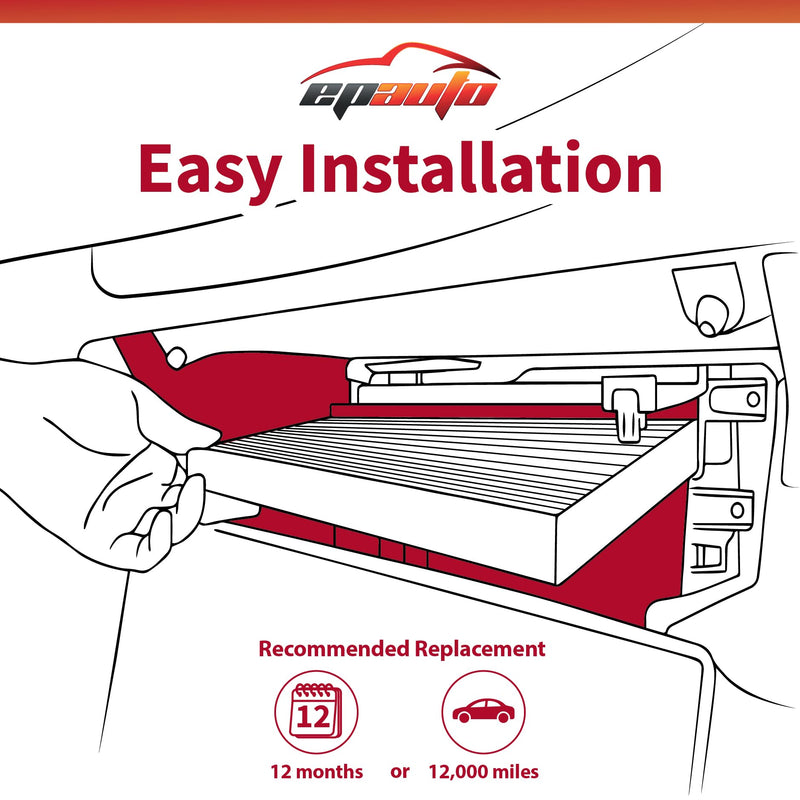 EPAuto CP374 (CF10374) Cabin Air Filter includes Activated Carbon Replacement for Toyota Tacoma (2005-2021), Dodge Dart (2013-2016), Pontiac Vibe (2003-2008)