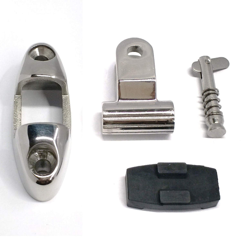NRC&XRC Pair of Marine Grade 316 Stainless Steel Boat Bimini Top Deck Hinge Swivel Mount with Removable Pin