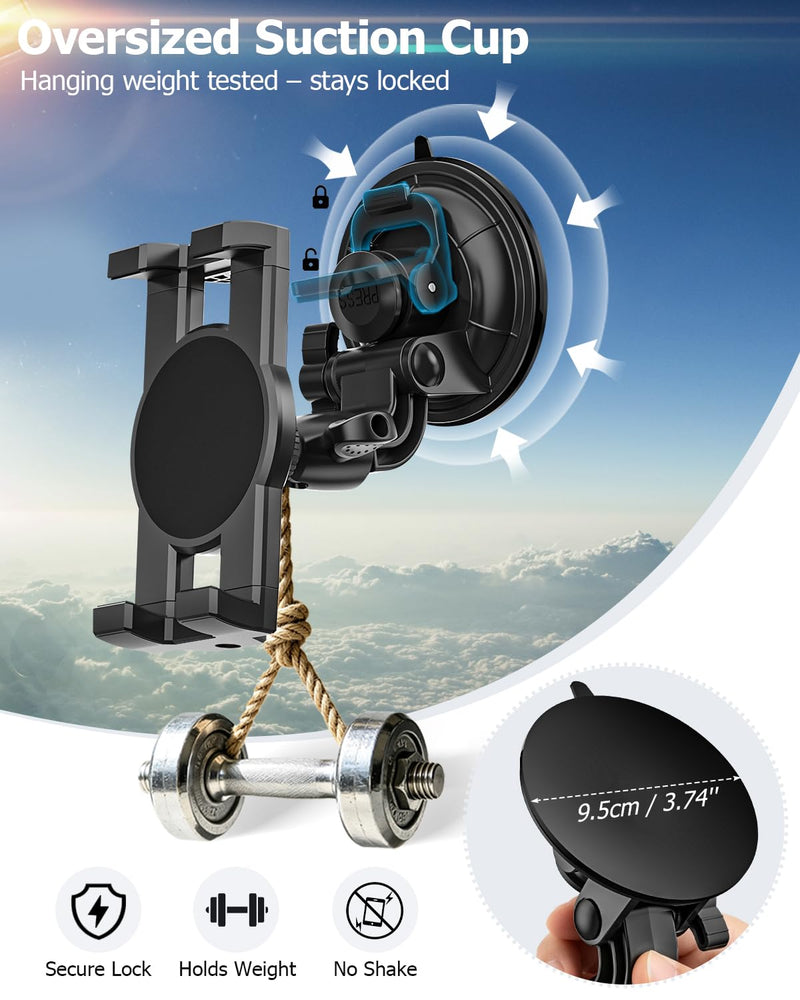 Aircraft Cockpit Tablet Holder Suction [Large Powerful Suction Cup] Aviation Pilot Tablet Mount for Windshield Window Compatible with iPad mini Air Pro, Galaxy Tab, Fold, Phone, Camera, 4-13"
