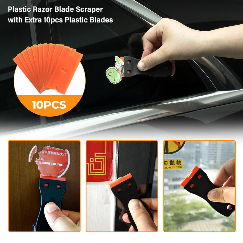 Gomake Decal Remover Eraser Wheel Tool Kit with Drill Adapter Vinyl Decal Adhesive Removal Tool with Razor Blade Scraper for Removing Pinstripes, Stickers, Adhesive Vinyl Decals from Cars