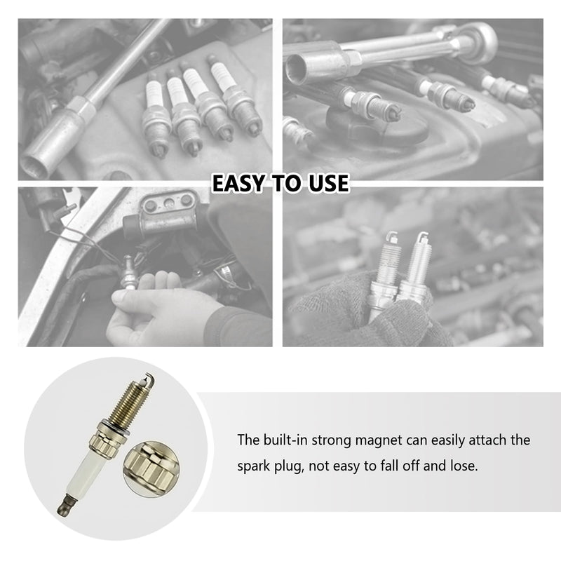5/8" Magnetic Spark Plug Socket,6-Point 3/8" Drive Thin Wall Spark Plug Socket,Universal Spark Plug Removal Tool Car Accessories for Most Cars Trucks SUVs (5/8 inch) 5/8 inch