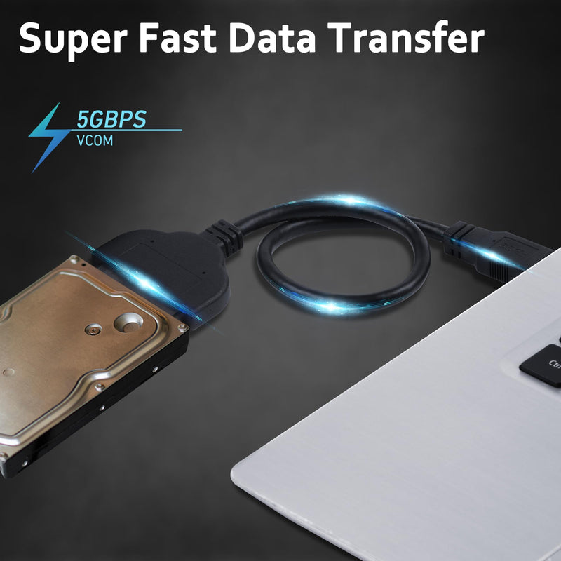 SATA to USB，Sata to USB Adapter，SATA to USB Cable for 2.5 inch HDD and SSD 5Gbps Superspeed Compatible with USB 2.0 1.1 Older SATA Connector