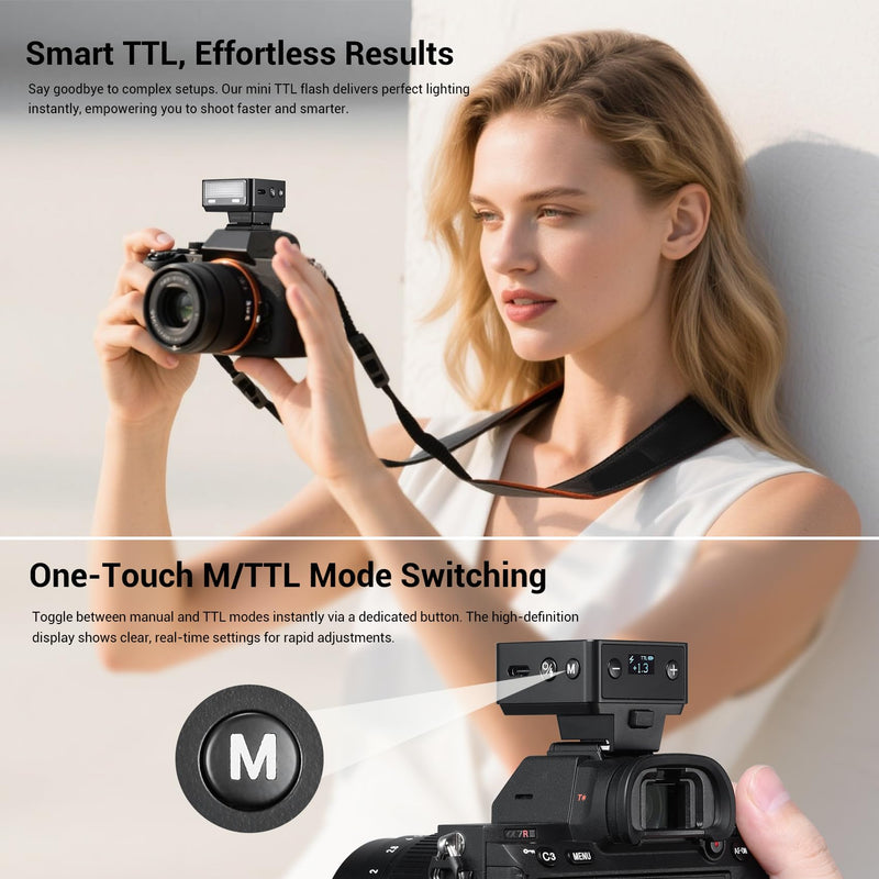 Godox iT20-N Ultra-Compact Camera Flash - Upgraded from iM20 with TTL Function & Magnetic Accessories, 45g Lightweight, 700+ Flashes, 1.5s Recycling, USB-C Charging, Compatible with Nikon Cameras Godox IT20-N