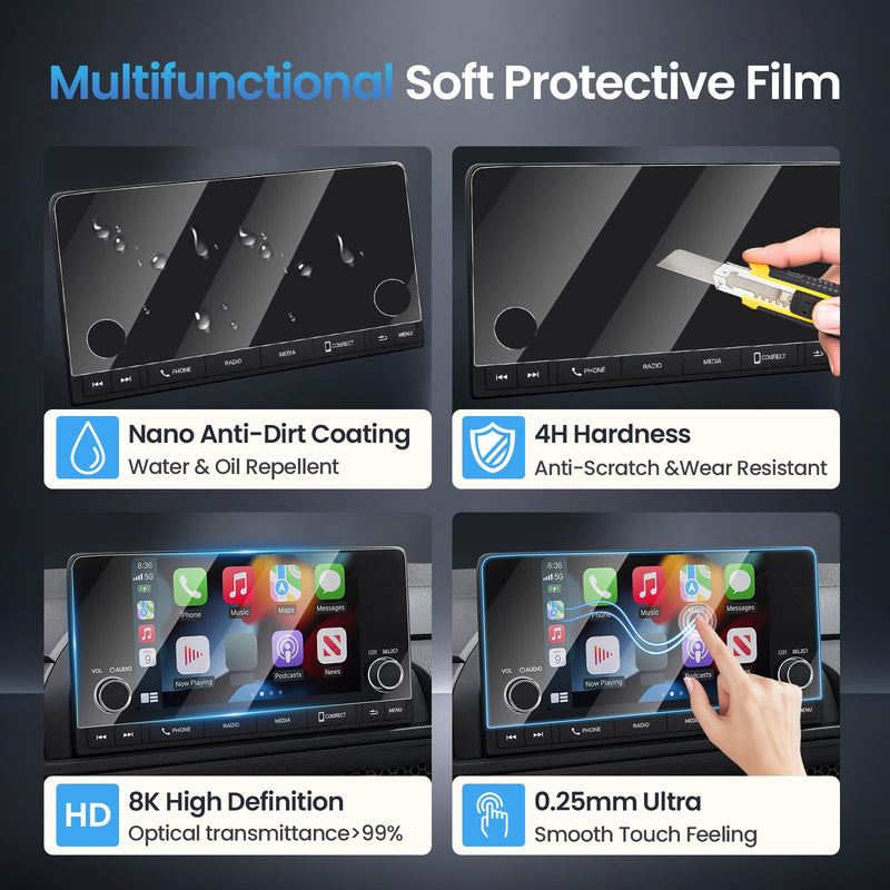 2PCS 7-inch Screen Protector for 2022-2026 Honda Civic ( Not Fit 9-inch ) | Also fit 2023-2025 Honda CR-V (Not for 9-Inch with Track Buttons), Protective Soft Film, Anti Glare Navigation Touchscreen 2023-2025 Honda CR-V/Acura Integra