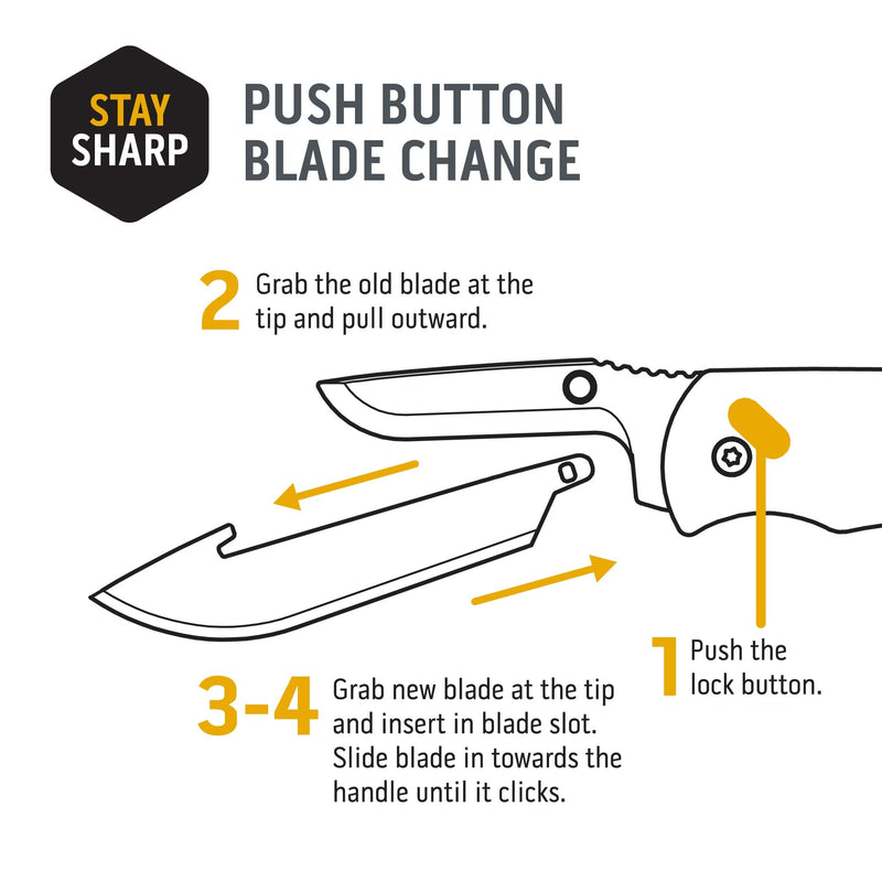 Outdoor Edge 3.5" RazorSafe Replacement Sharp-Point Knife Blades, 24 Piece Value Pack 3.5" Drop-Point