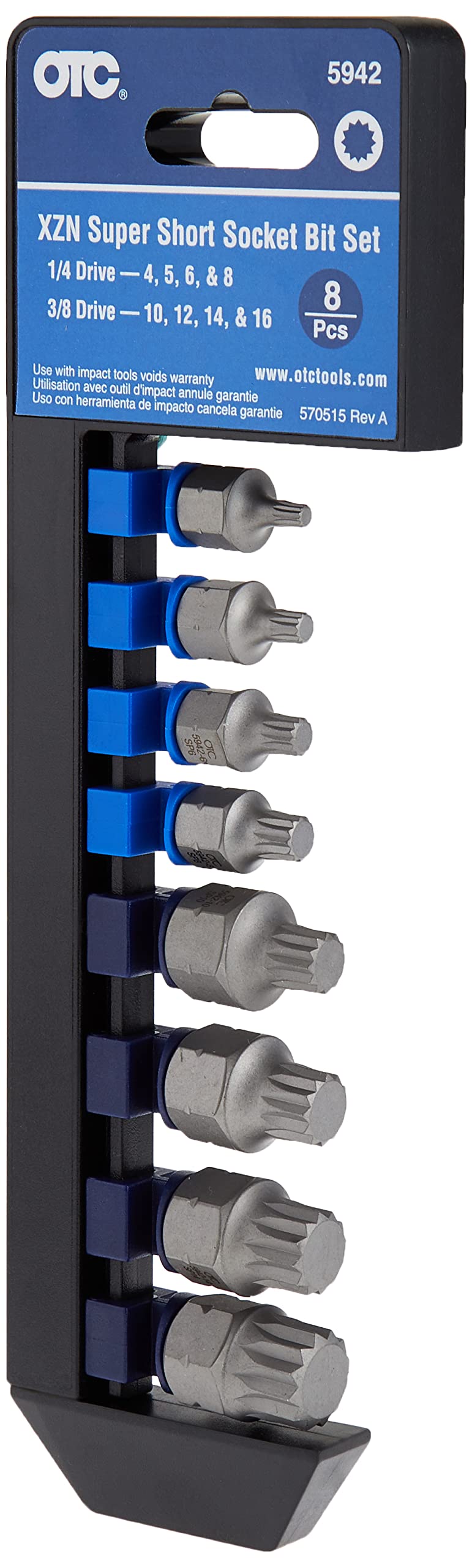 OTC 5942 8-Piece XZN 'Super Short' Socket Bit Set