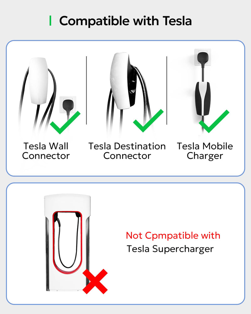 Adapter for Tesla to J1772 Adapter, Compact with Light Indicator, Compatible with Tesla Wall/Mobile/Destination Chargers, Converts Tesla to J1772 for Non-Tesla EVs (for J1772 EVs Only) Matte White DD003C-WH