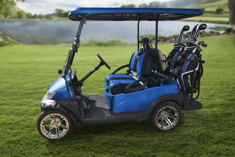 Golf Cart Diamond Seat Covers for Club Car Precedent OEM Standard Front Seat Cushion.Breathable Washable Polyester Mesh Cloth. Renew Your Golf Cart with Lowest Value. blue