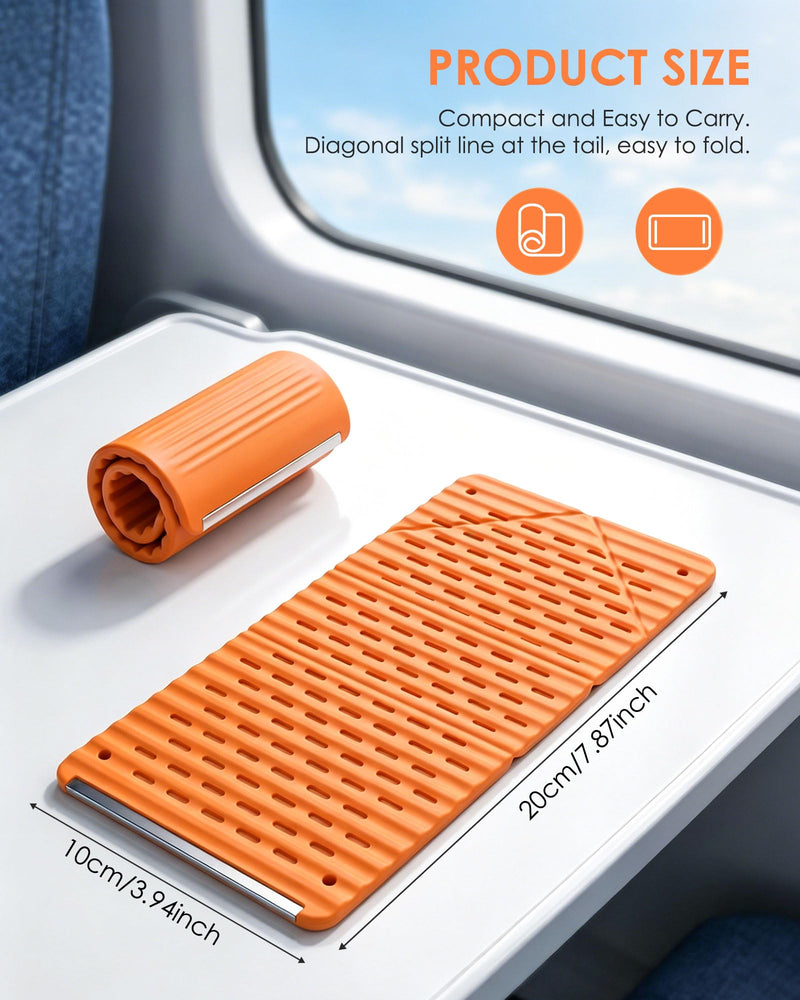 Airplane Phone Holder, Flexible Silicone Aluminum Phone Holder | Folding Cellphone Stand for Desk, Bed, Office, Treadmill - Airplane Gadgets for Long Travel Accessories - Plane Essential Orange