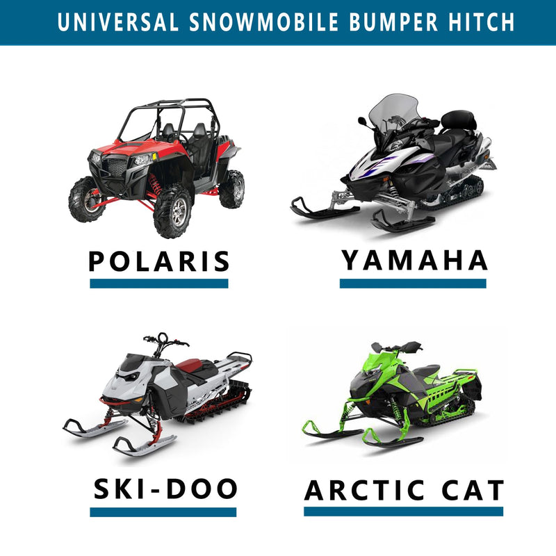 Universal Snowmobile Bumper Hitch，Adjustable Heavy Duty Steel Snowmobile Sled Trailer Tow Hitching Kit Compatible with Doo Polaris REV Arctic Cat Yamaha
