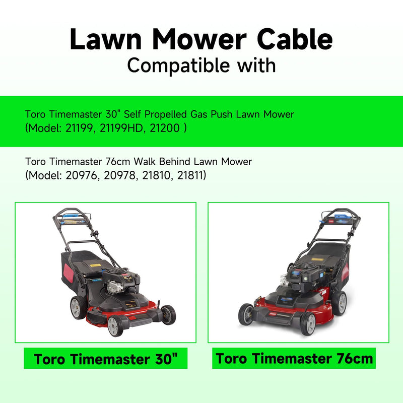 133-1998 Brake Cable Compatible with Toro Timemaster 30" Self Propelled Gas Push Lawn Mower, Blade Engagement Cable Replacement for Toro 21199 21200 20976 20978 Walk Behind Lawnmower Parts