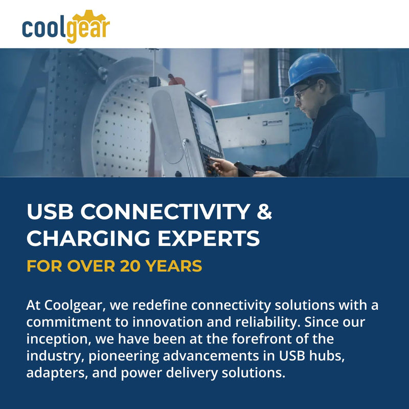 Coolgear 145W Dual USB-C Car Charger - PD 3.1 EPR Type C Vehicle Charger with 140W Laptop Charging, Mountable Flanges and 12V to 24V Plug for Trucks, Fleet Vans and Mobile Workstations