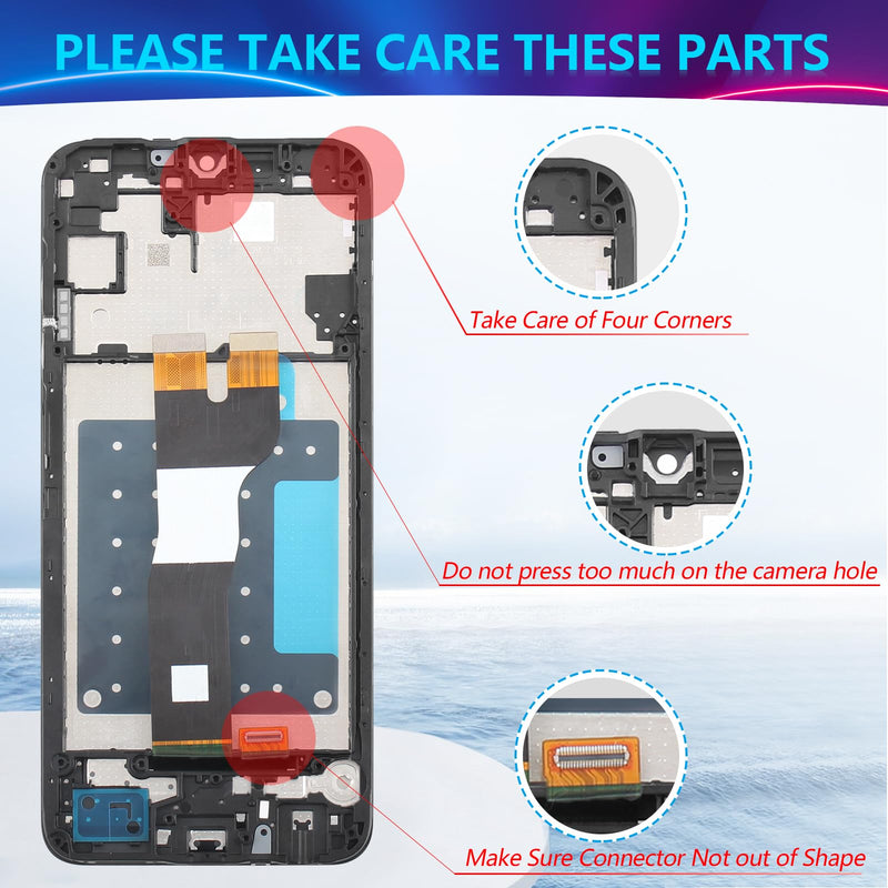 YWLRONG Display for Samsung Galaxy A05S Screen Replacement LCD Touch Screen Digitizer Assembly for Galaxy SM-A057F SM-A057M with Tools （with frame）