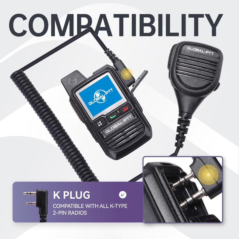 2PC Walkie Talkie Handheld Remote Speaker Microphone (K1 (3.5mm + 2.5mm)) | Shoulder Hand Mic Compatible with Rapid Radios, global-ptt G0 G5, Poclink, Rocky Talkie, Kenwood, Samcom, Pxton, BTECH K1 (3.5mm + 2.5mm)