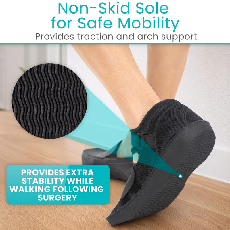 Vive Post Op Shoe - Lightweight Medical Walking Boot with Adjustable Strap - Orthopedic Recovery Cast Shoe for Post Surgery, Fractured Foot, Injured Toes, Stress Fracture, Sprains - Left or Right Foot X-Small