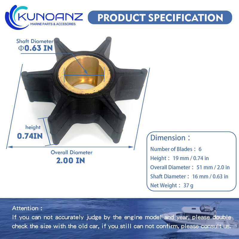 395289 395265 Water Pump Impeller For Evinrude Johnson 20 25 28 30 35 HP 2 Stroke Outboard Sierra 18-3051 0395289 0395265 0777818 20HP 25HP 28HP 30HP 35HP 1985-2010 20 25 28 30 35HP