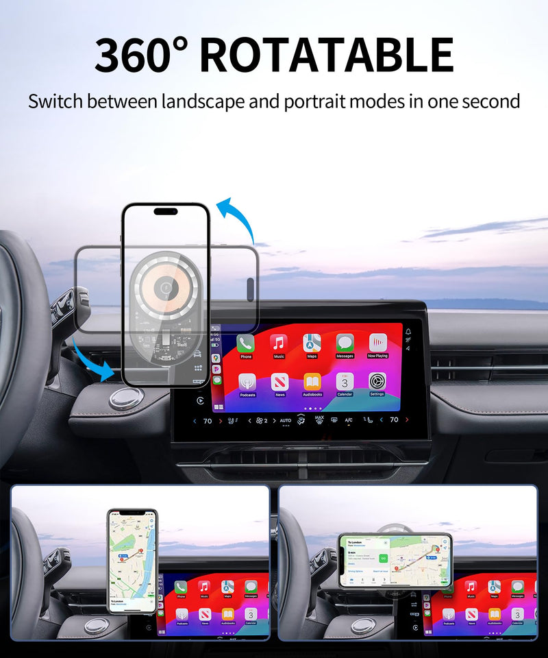 15W Wireless Charger Car Phone Holder for Lincoln Nautilus 2024-2026 | 11.1" Screen Magsafe Accessories Fast Charging Magnetic Cell Phone Holder Clip Compatible with iPhone Android, 3D Fit Bracket