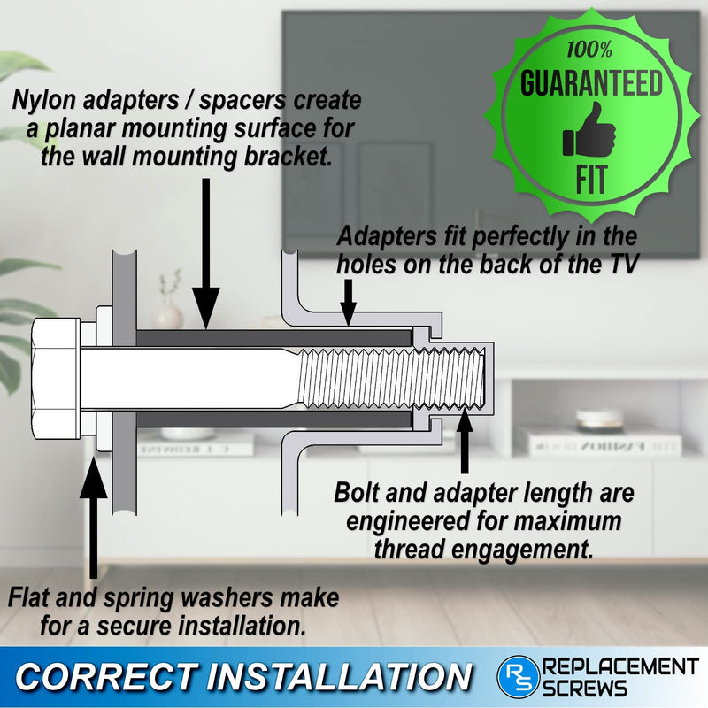 ReplacementScrews TV Wall Mount Adapter with Screws & Washers - Substitute Compatible with Samsung BN61-13518A