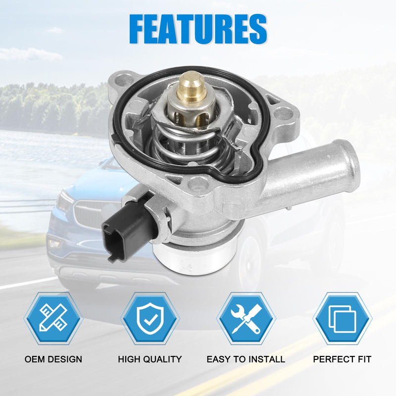 902-808 Upgrade Aluminum Coolant Thermostat Housing Assembly compatible with Chevy Trax Sonic 13-20, Cruze 11-16, Buick Encore 13-20 - L4 1.4L - Replace 55579010 25200455 5556533