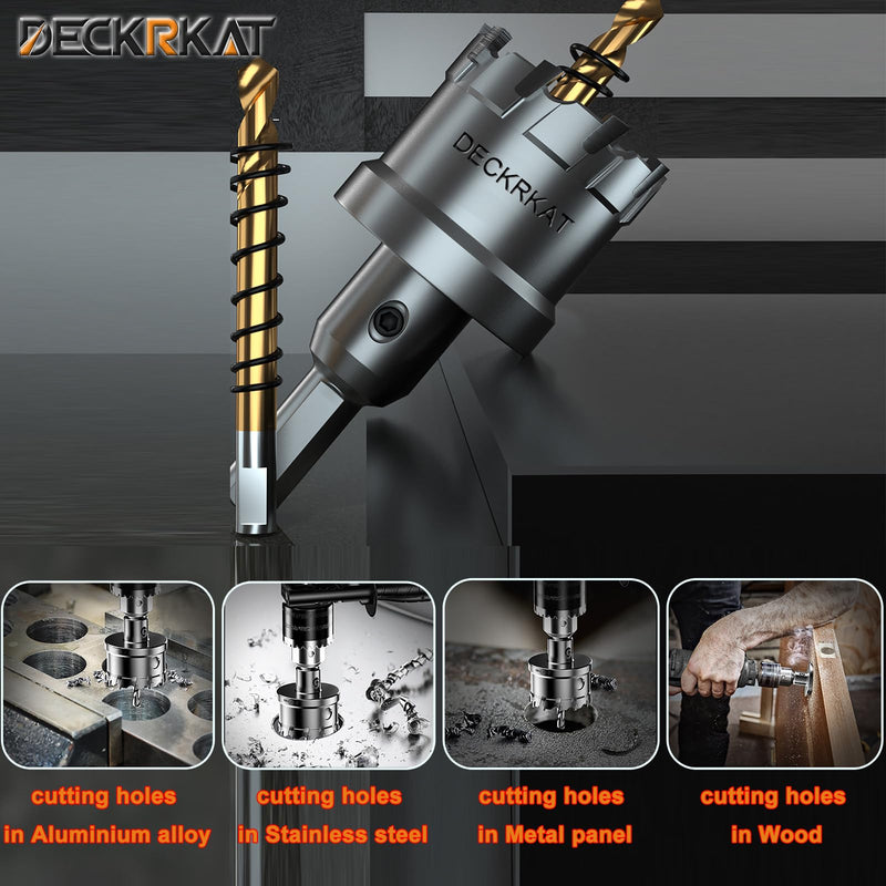 4" TCT Hole Saw for Hard Metal, Heavy Duty 100mm Tungsten Carbide Tipped Hole Cutter with Spring-Loaded Pilot Drill Bit for Stainless Steel, Metal, Iron, and Plastic 4" (100mm)