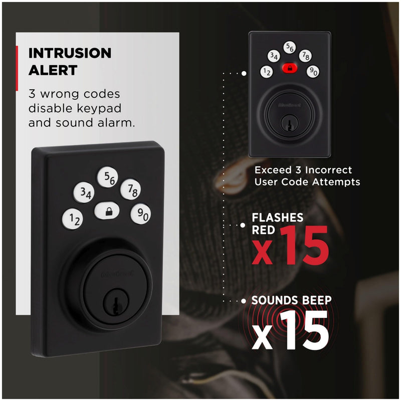 Kwikset 9240CNT-514 Contemporary Powerbolt Electronic SmartCode Deadbolt with RCAL Latch and RCS Strike Matte Black Finish No Size