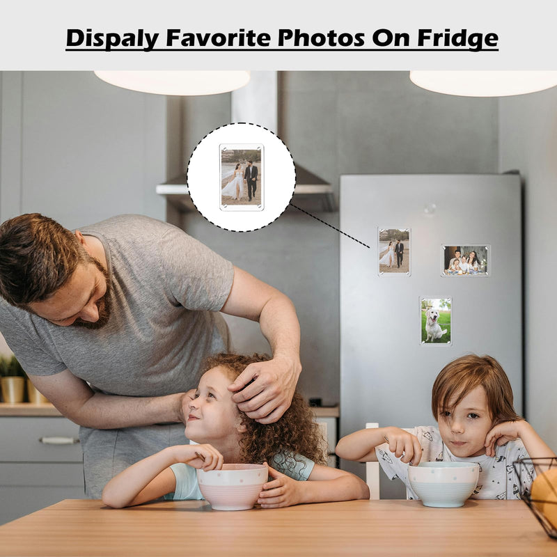 Photo Car Visor Clip, Acrylic Car Visor Picture Holder Magnetic Personalized Photo Holder Personal Picture Frame Car Accessories Gifts for Husband Boyfriend Dad Add Family Photos 3.5 x 2.4 inch (1 PC) 1PC