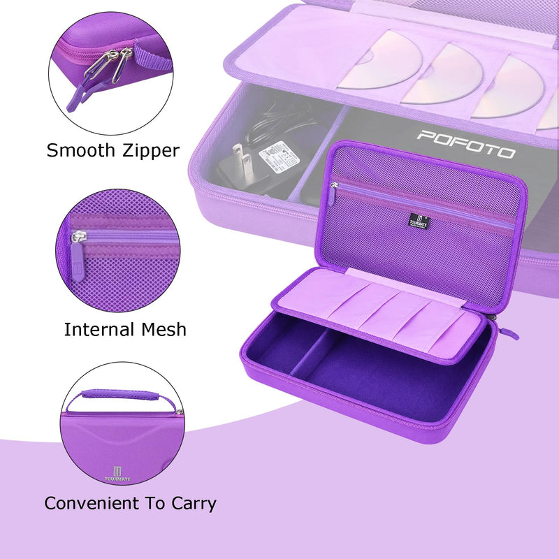 Tourmate Hard Storage Case for BOIFUN/PJGCWB/FANGOR/HotHat/YOTON 9.5" Portable DVD Player, Portable EVA Case(Box for Sale) (Purple) Purple