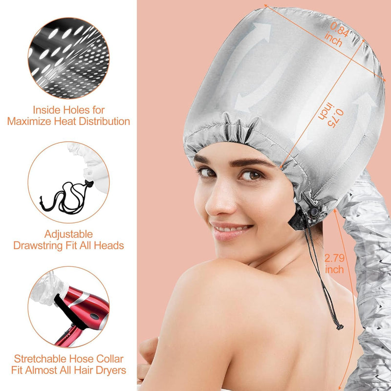 xincx 42Pcs 7" Heatless Bendy Hair Rollers,Overnight Curlers for All Hair | Flexi Curling Rods for Sleep Styling,with Hair Dryer Bonnet for Quick Shaping(Silvery),No Heat Foam Rollers for Salon,Travel Silvery