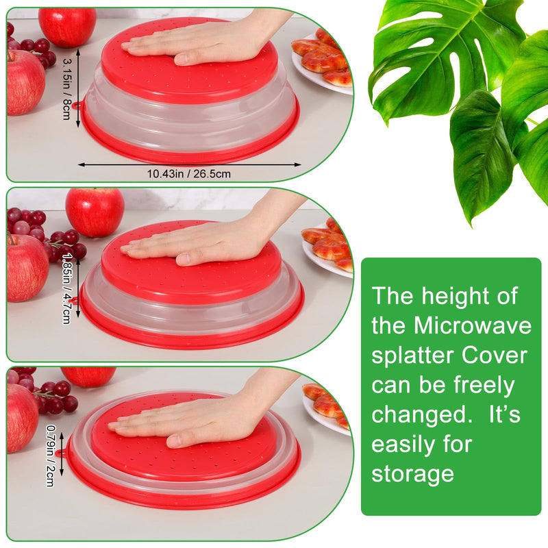 Hoolerry 4 Pack Microwave Splatter Cover for Food Silicone Lids Kitchen Gadget Set Microwave Cover with Water Steamer Kitchen Ware Set Splatter Cover(Green, Sky Blue, Red, Royal Blue) Green, Sky Blue, Red, Royal Blue