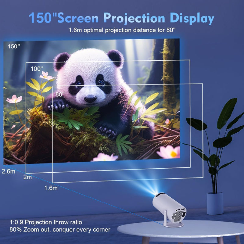 Magcubic HY300PRO Mini Projector with WiFi and Bluetooth, 4K Support Smart Portable Projector Auto Keystone, Air Mouse Remote, Voice Control, 180° Rotation, Home Video Proyector Android 11 Electric Focus WE