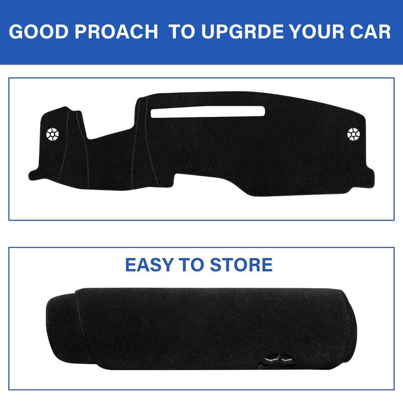 2025 Silverado Dash Cover Mat Fit for 2022-2026 Chevy Chevrolet Silverado/GMC Sierra 1500 Dashboard Cover for 2024+ Silverado & Sierra 2500HD 3500HD Sunshield Protector Mat (Only fits 13.4-in Screen) Black